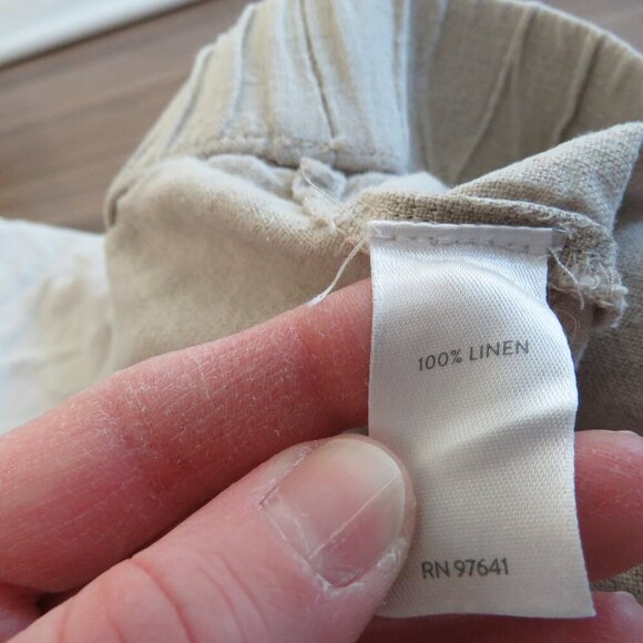 J. JILL PURE JILL 100% Linen Trapunto Stitched Cropped Pants in Cream Lagenlook - Picture 13 of 13